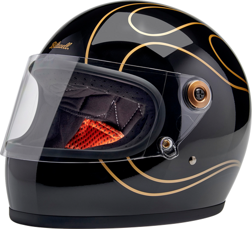 Gringo S Helmet - Gloss Black Flames - XS - Lutzka's Garage