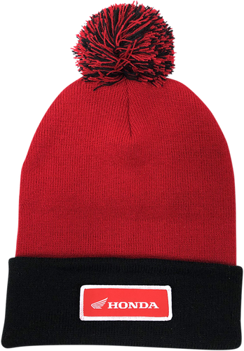 Honda Pom Beanie - Red/Black - Lutzka's Garage