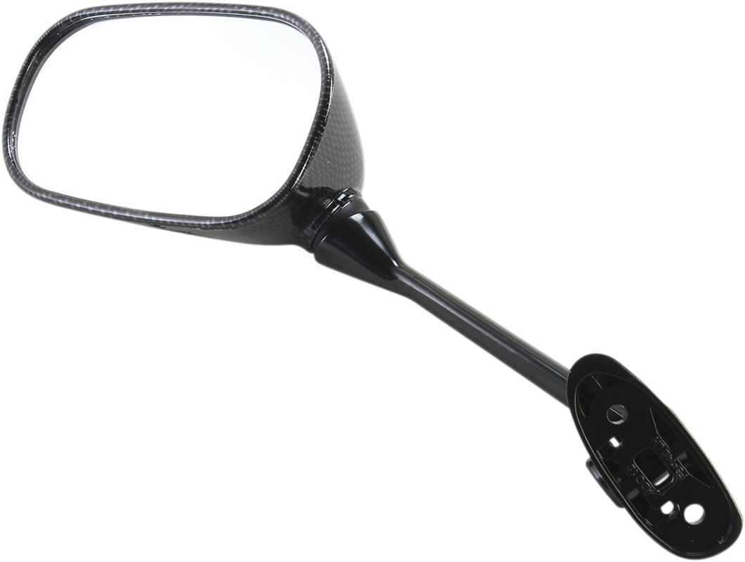 Mirror - Side View - Black/Carbon Fiber - Rectangle - Left - Suzuki