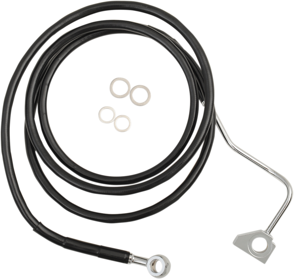 Brake Line - Front - Black - +8" with ABS - Lutzka's Garage