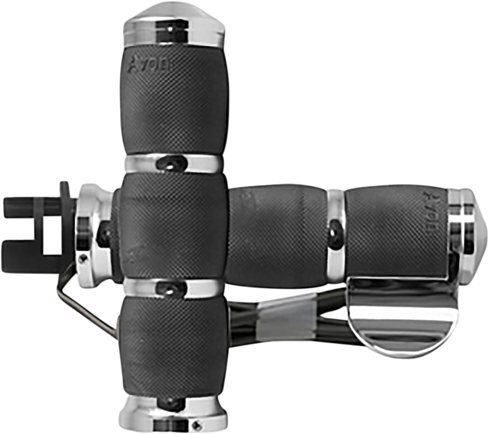 Grips - Heated - Air Cushion - Throttle Boss - Indian - Chrome - Lutzka's Garage