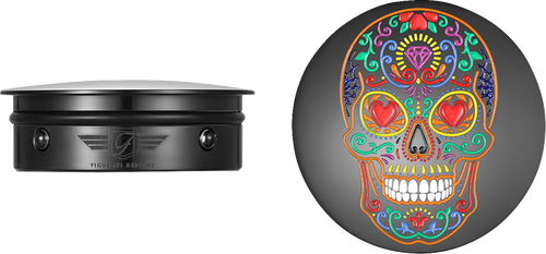 Swing Arm Covers - Sugar Skull - Black - Lutzka's Garage