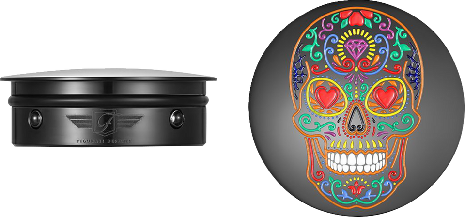 Swing Arm Covers - Sugar Skull - Black - Lutzka's Garage