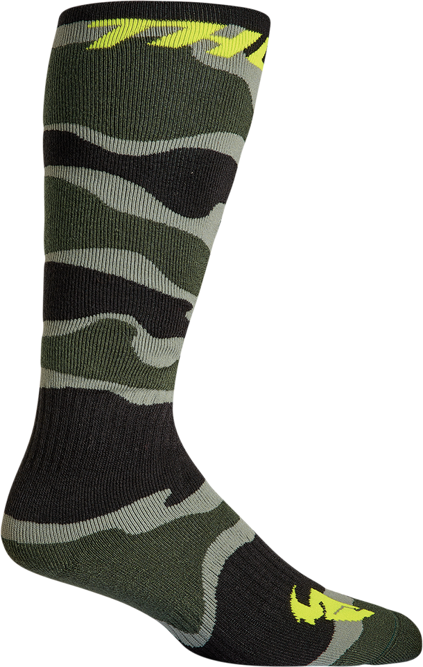 MX Camo Socks - Camo Green/Acid - Size 6-9 - Lutzka's Garage