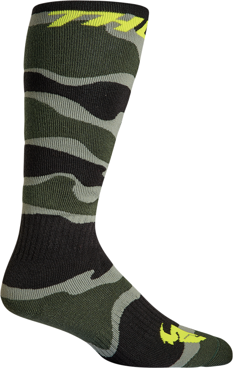 MX Camo Socks - Camo Green/Acid - Size 6-9 - Lutzka's Garage
