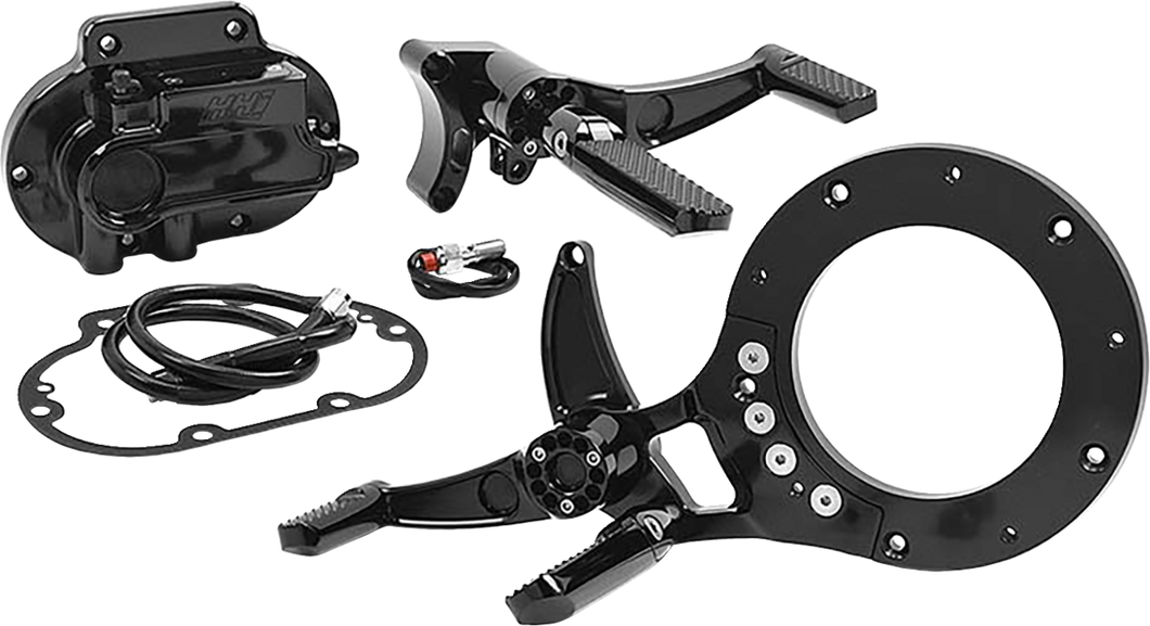 Mid Control Conversion Kit - Black - Knurled Pegs - FLH/FLT - Lutzka's Garage