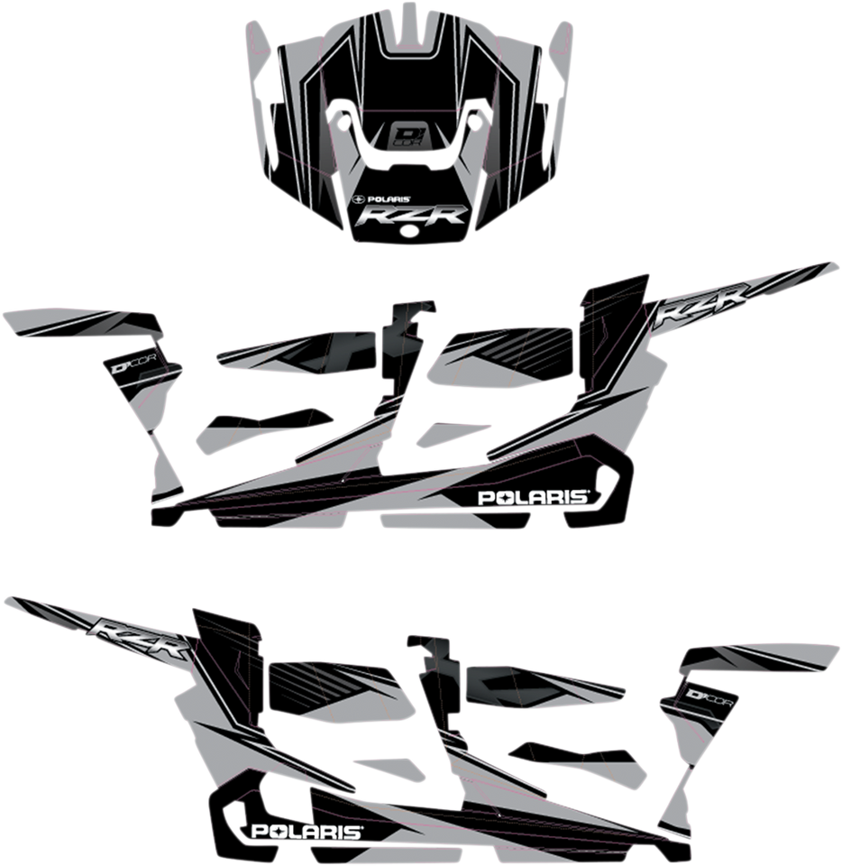 Complete Graphics Kit - Silver/Black - 4-Door - RZR - Lutzka's Garage