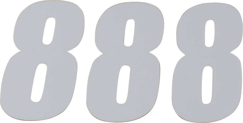 SX Plate Number - #8 - White - 6" - Lutzka's Garage