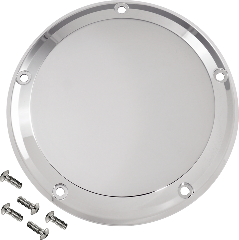 Derby Cover - 5 Hole - Smooth - Chrome - M8 Softail - Lutzka's Garage