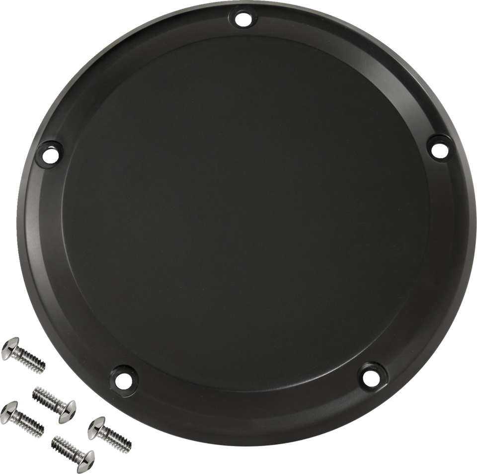 Derby Cover - 5 Hole - Smooth - Black - M8 Softail - Lutzka's Garage