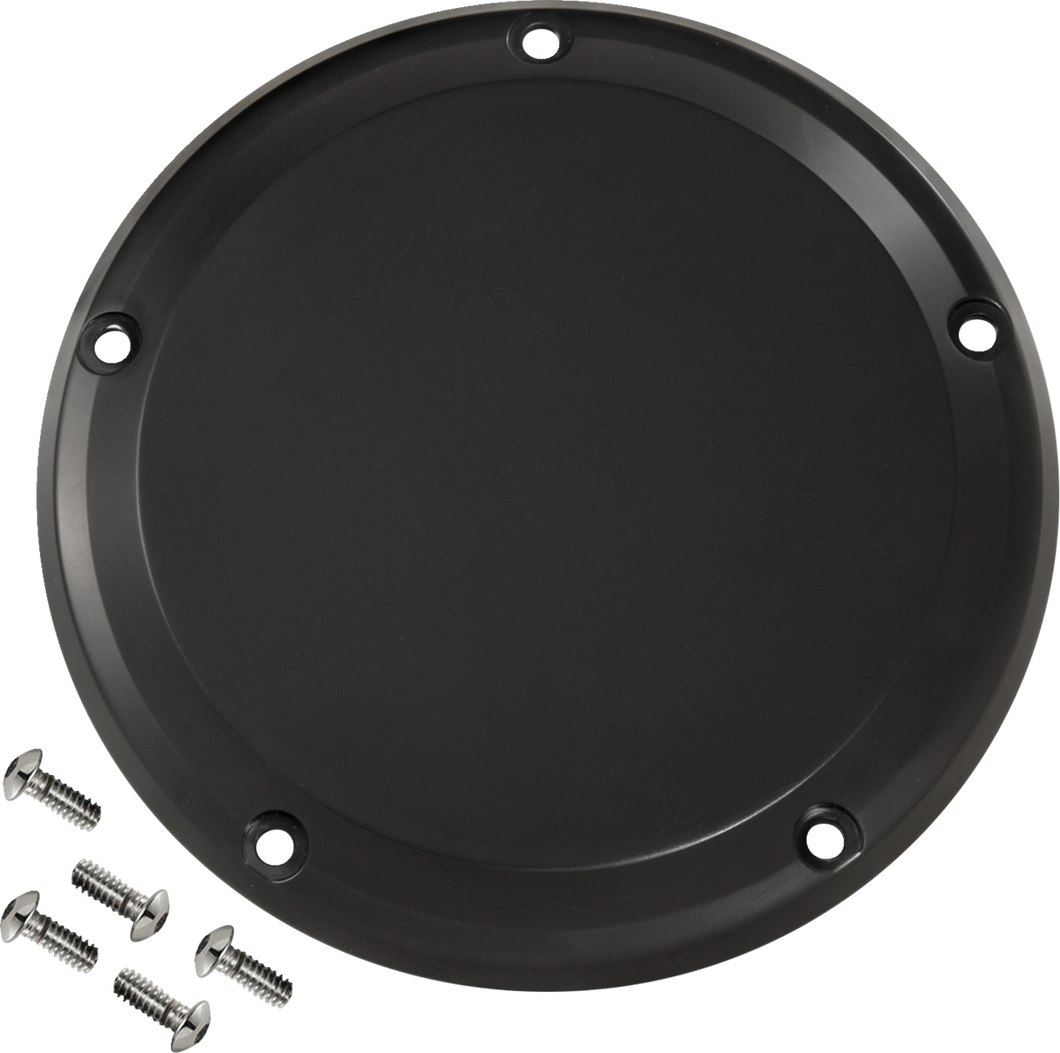 Derby Cover - 5 Hole - Smooth - Black - M8 Softail - Lutzka's Garage