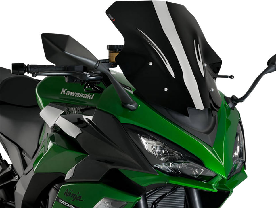 Race Windscreen - 18-7/8" - Black - Ninja - Lutzka's Garage