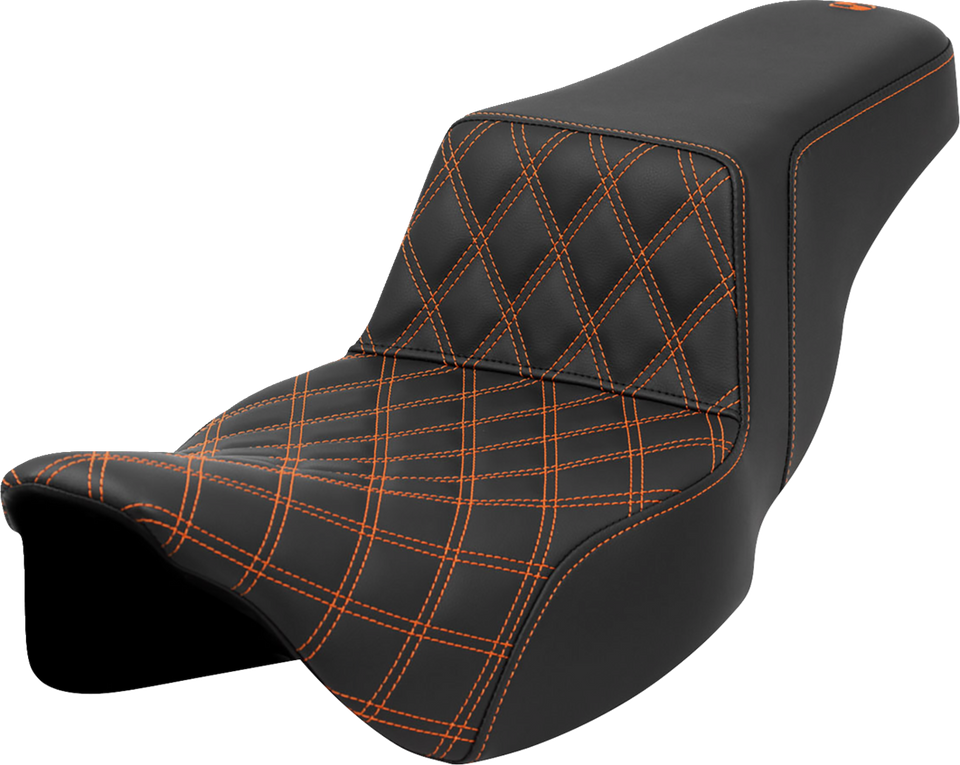 Step-Up Seat - Front Lattice Stitch - Orange Stitch - Extended Reach - FLH/FLT 08-23