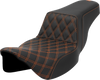 Step-Up Seat - Front Lattice Stitch - Orange Stitch - Extended Reach - FLH/FLT 08-23