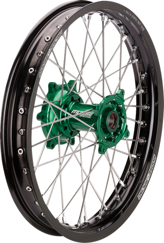 Wheel Assembly - SX-1 - Complete - Rear - Black Wheel/Green Hub - 18x2.15