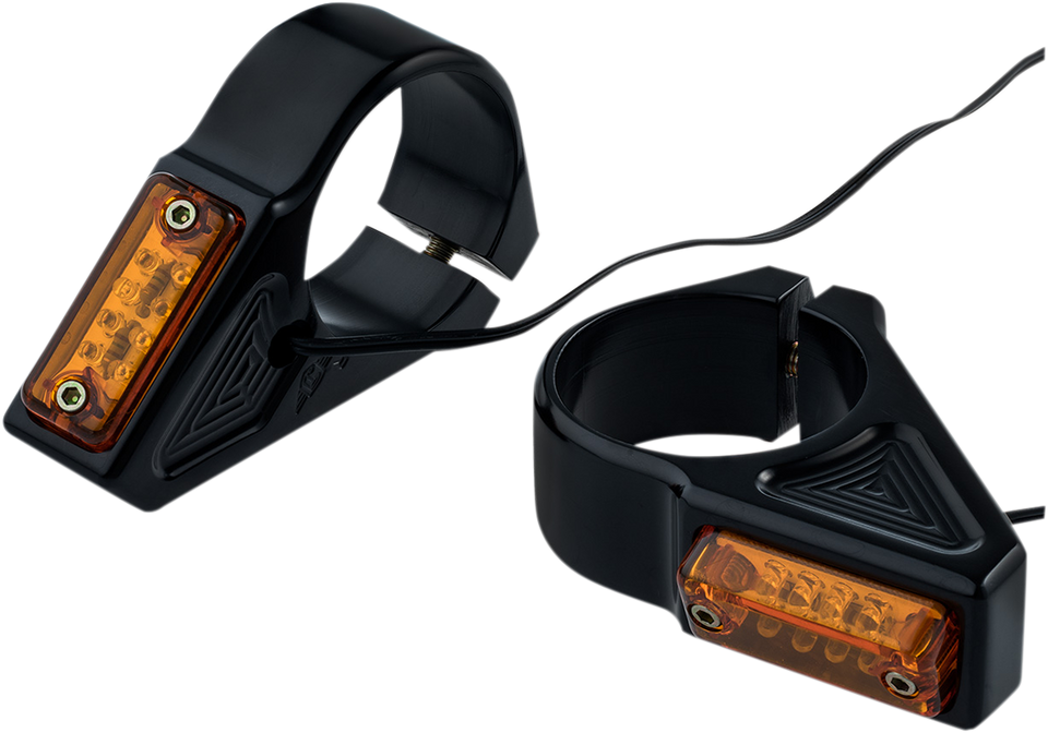 LED Turn Signals - 39 mm - Black - Lutzka's Garage