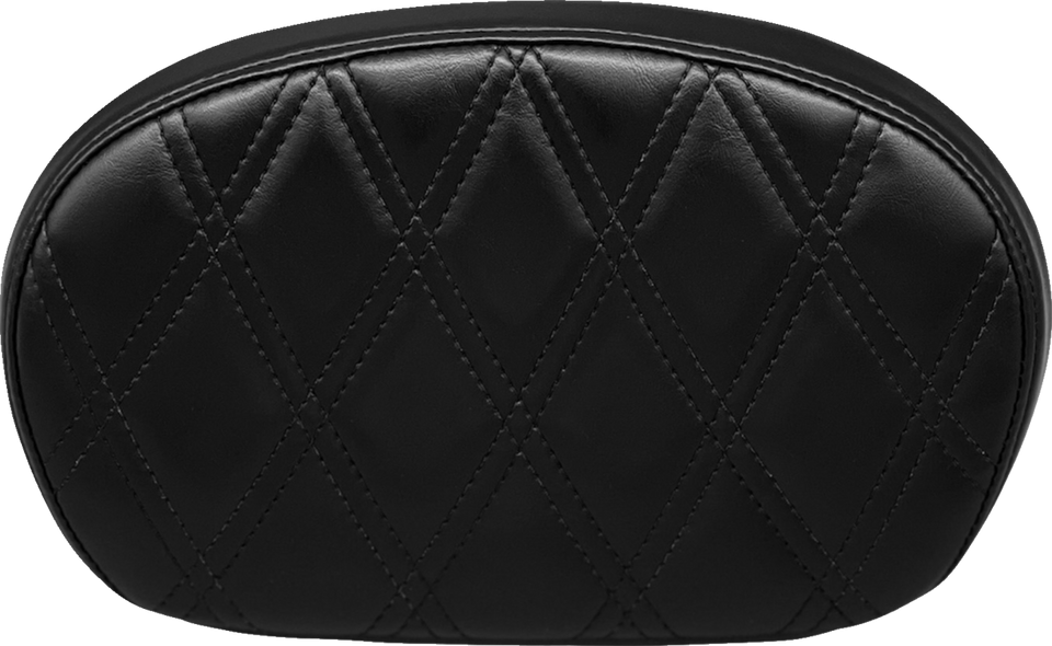 Sissy Bar Pad - Medium - Double Diamond - Shiny Black - Lutzka's Garage
