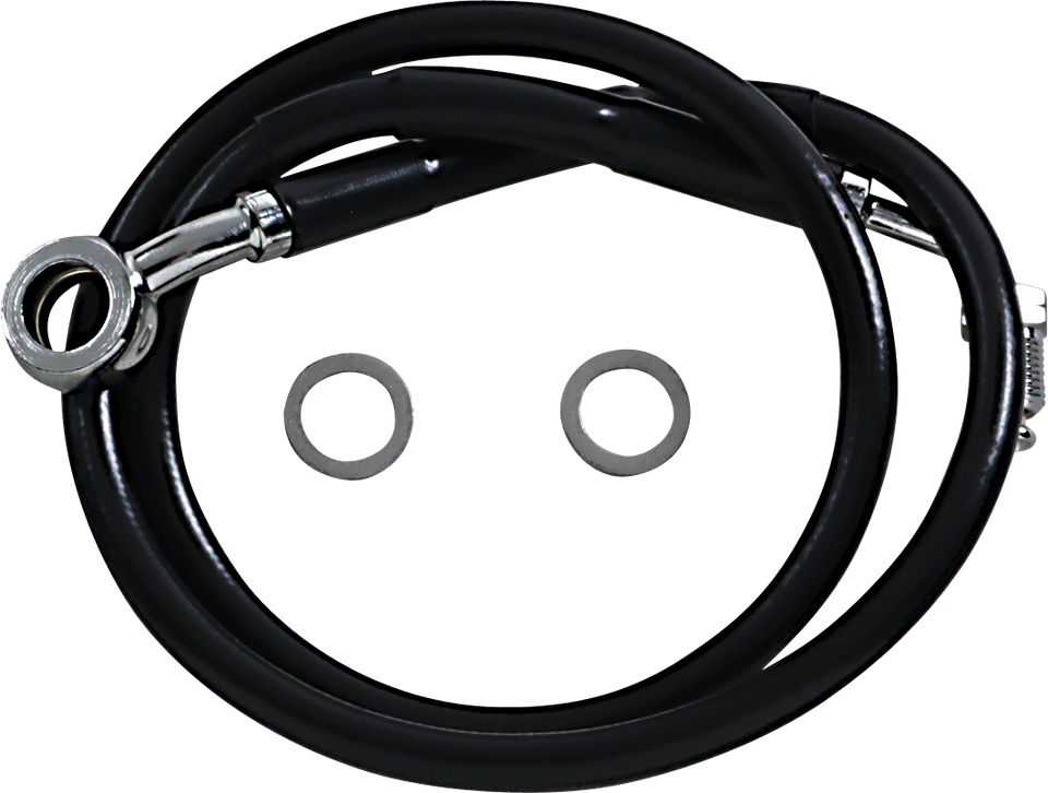 Brake Line - +8" - Black - 18-22 Softail - Lutzka's Garage