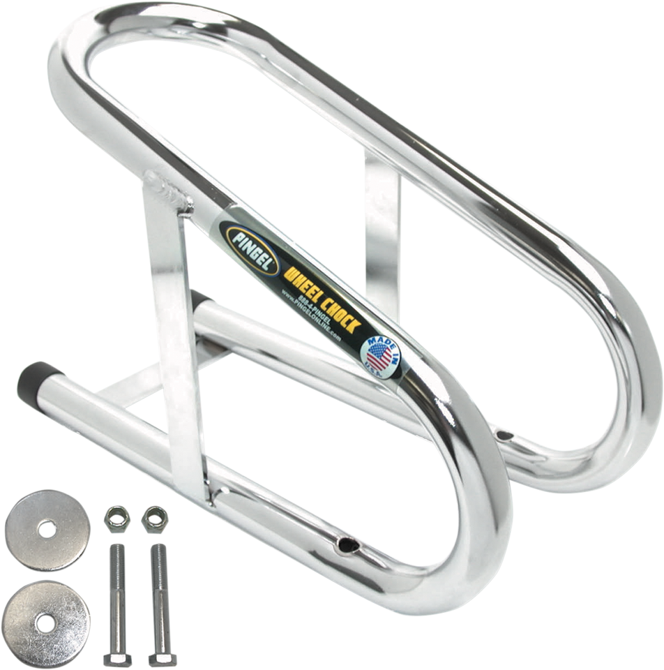 Wheel Chock - Permanent - Chrome - 3-1/2" - Lutzka's Garage