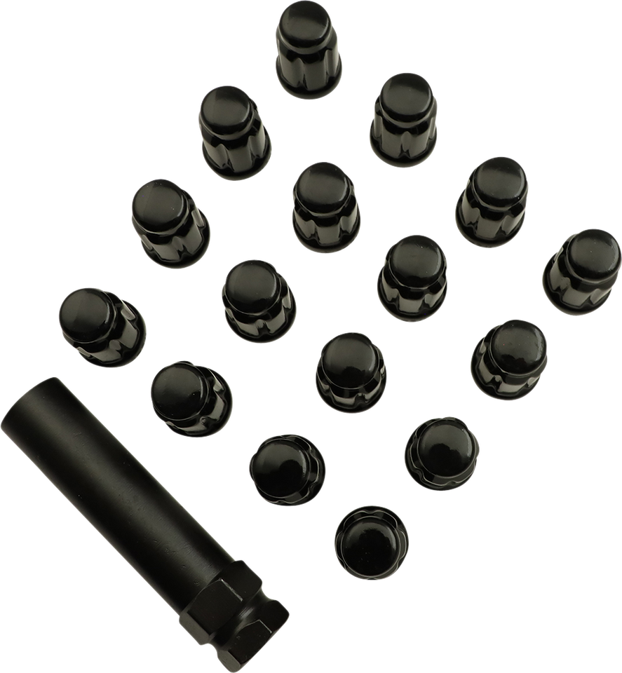 Lug Nut - Splined - 3/8" - Black - 16 Pack - Lutzka's Garage
