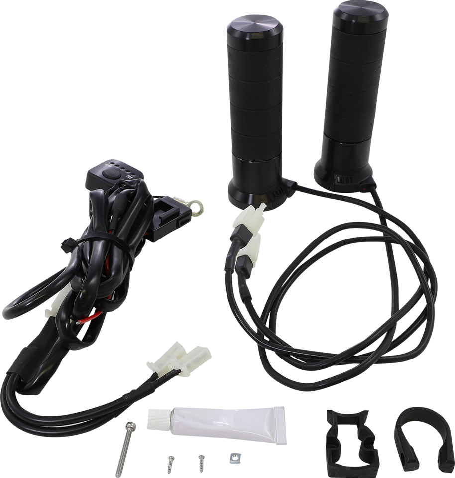 Grips - Heated - Titan - 1" - Black - Lutzka's Garage