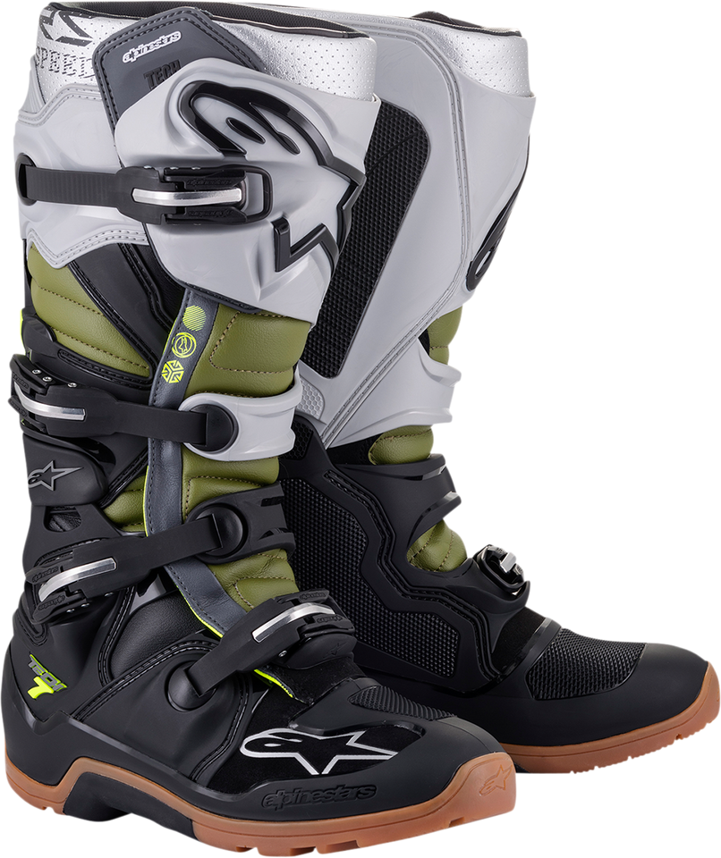Tech 7 Enduro Boots - Black/Silver/Green - US 7 - Lutzka's Garage