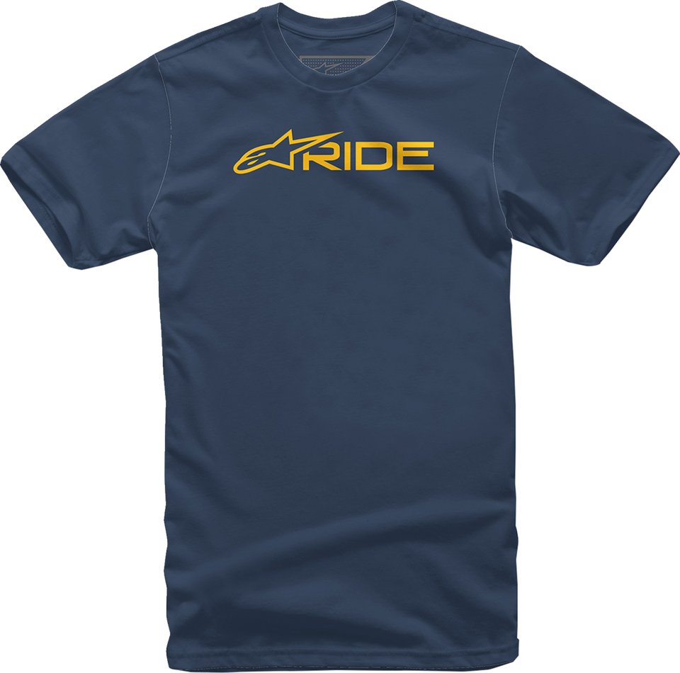 Ride 3.0 T-Shirt - Navy/Gold - Medium - Lutzka's Garage
