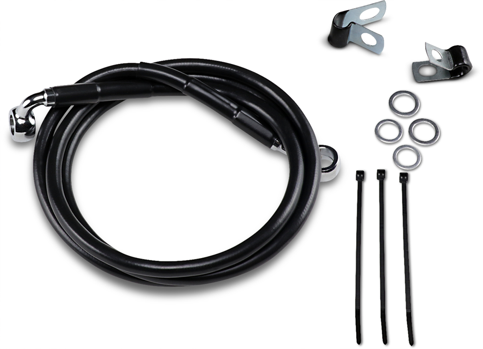 Brake Line - Front - Black - +4" - 99-07 FXST - Lutzka's Garage