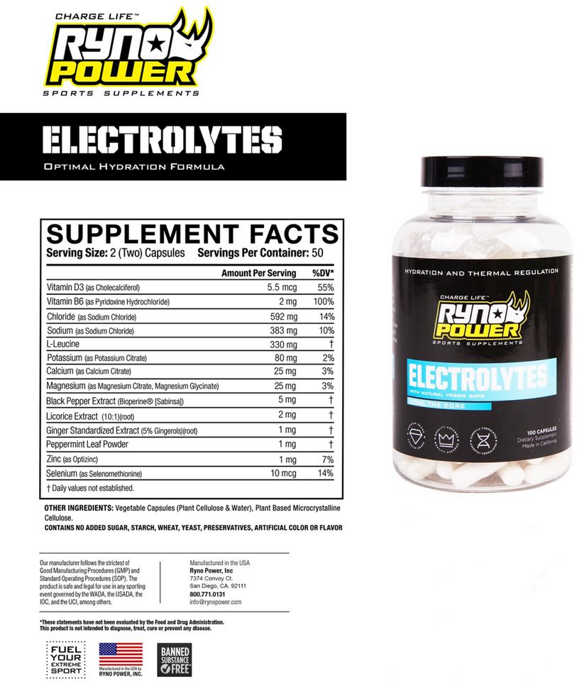 Electrolyte Capsules - 100 ct. Bottle