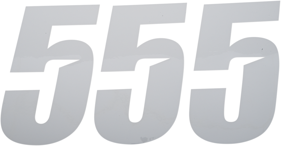 Slash Number Plate - #5 - White - 7" - Lutzka's Garage