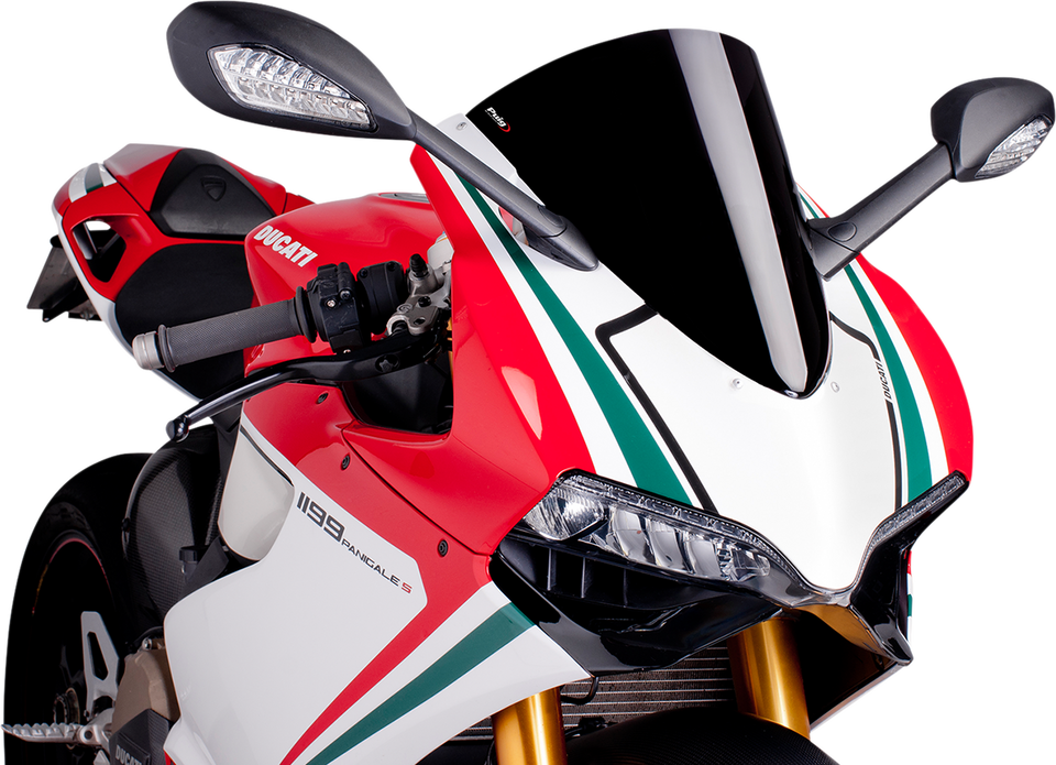 Race Windscreen - 15-3/4" - Black - Panigale - Lutzka's Garage