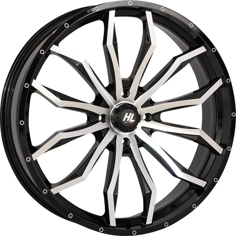 Wheel - HL21 - Front/Rear - Gloss Black w/Machined - 24x7 - 4/156 - 4+3 (+10 mm)
