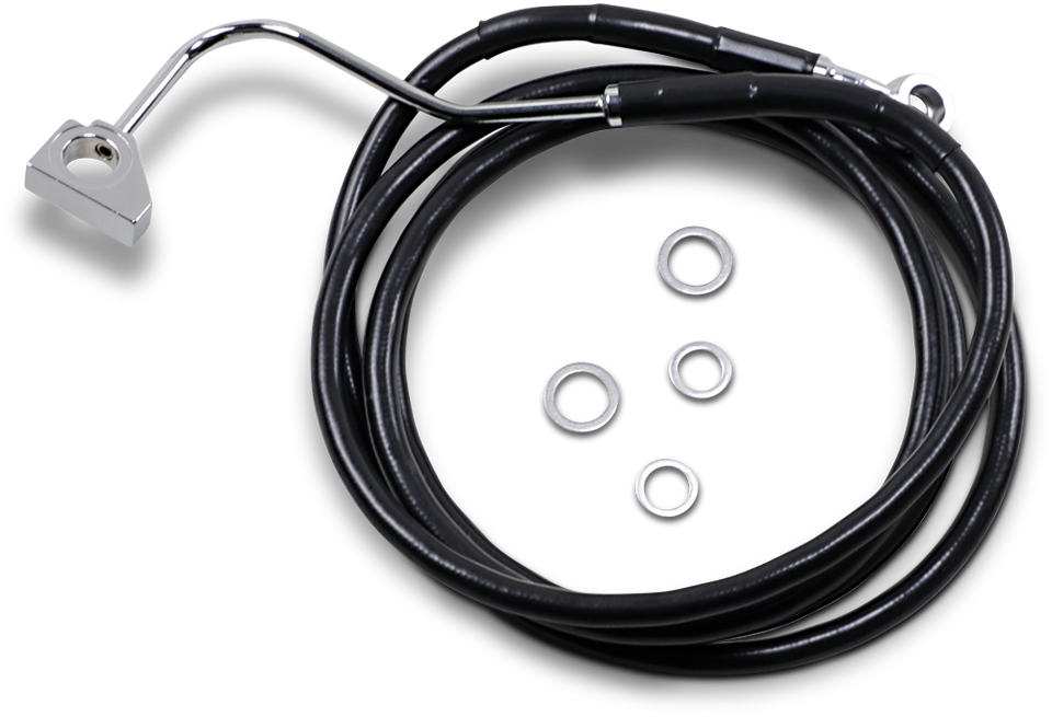 Brake Line - Front - Black - +10" with ABS - Lutzka's Garage