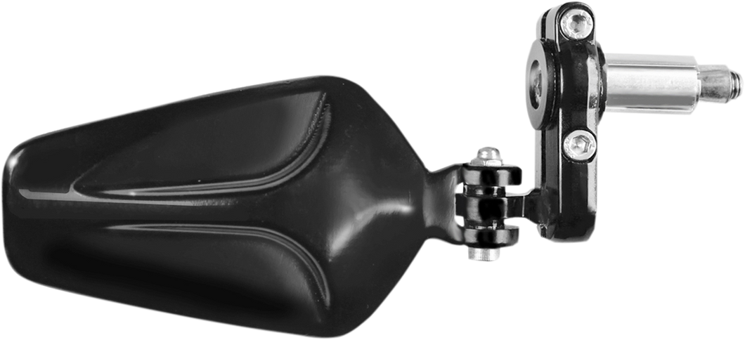 Mirror - Handlebar End - Oval - Black - Lutzka's Garage