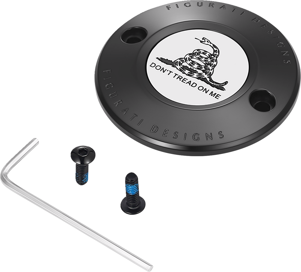 Timing Cover - 2 Hole - Dont Tread on Me - Black - Lutzka's Garage