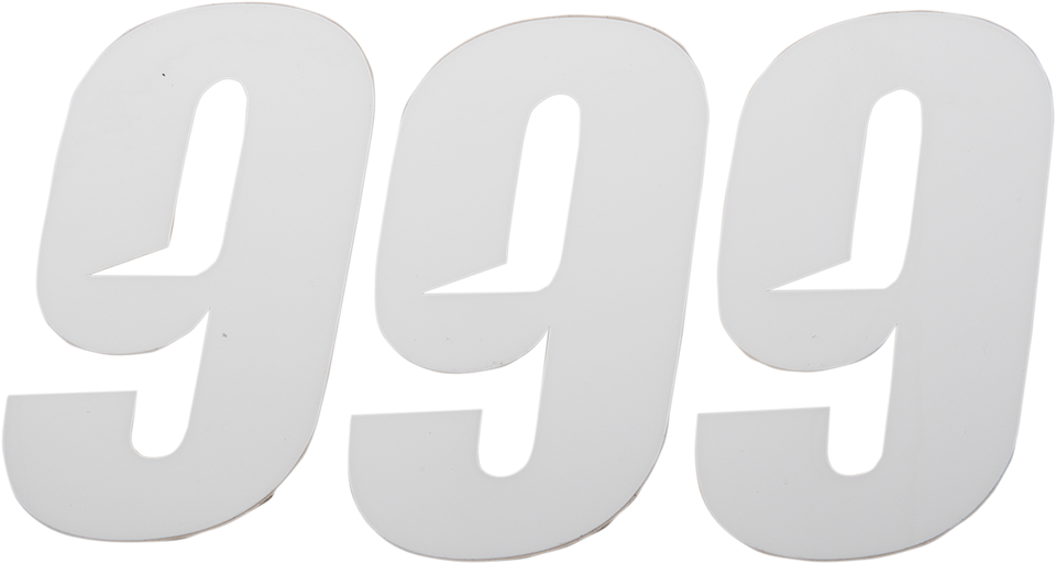 Slash Number Plate - #9 - White - 4" - Lutzka's Garage