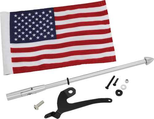 Folding Flag Pole - Left - Chrome - Can-Am RT - Lutzka's Garage