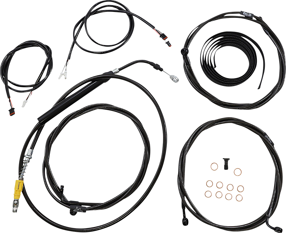 Cable Kit - 12" - 14" Ape Hanger Handlebars - ABS - Midnight - Lutzka's Garage