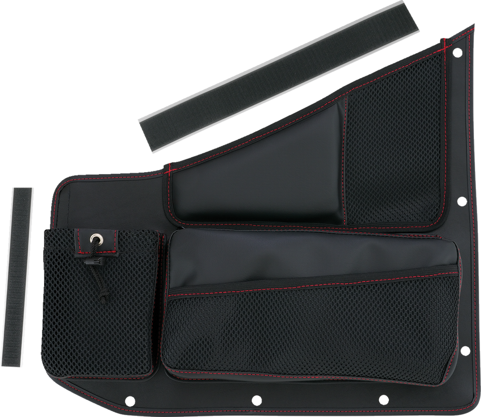 Kaliber Side Organizer - Driver and Passenger - Black w/ Red Stitching
