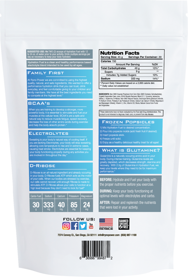 Hydration Fuel Drink Mix - Fruit Punch - 2 lb - 20 Servings