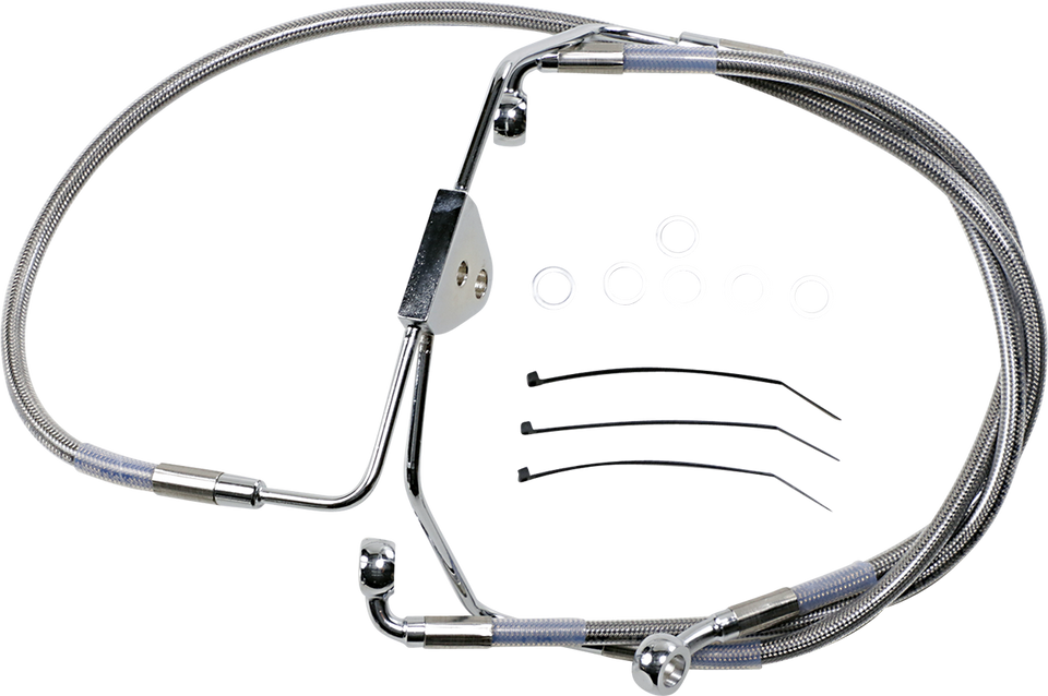 Brake Line - Front - +4" - Touring - Stainless Steel - Lutzka's Garage