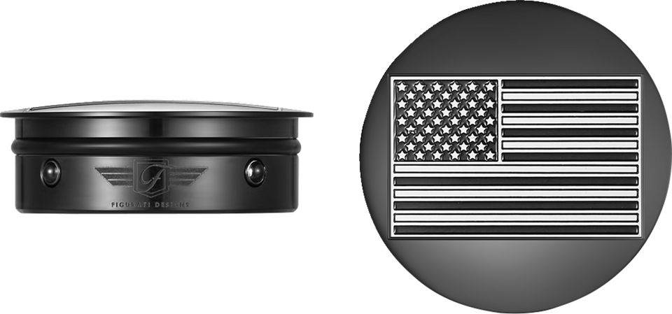 Swing Arm Covers - Black Contrast Cut American Flag - Custom - Reversed - Black - Lutzka's Garage