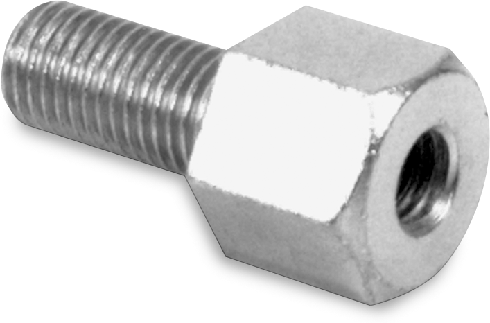 Adapter - Mirror - Universal - M10 x 1.25 Male | M8 x 1.25 Female - Chrome - Lutzka's Garage