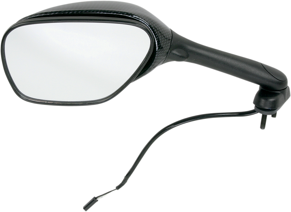 Mirror - Side View - Lighted - Black/Carbon Fiber - Rectangle - Left - Suzuki