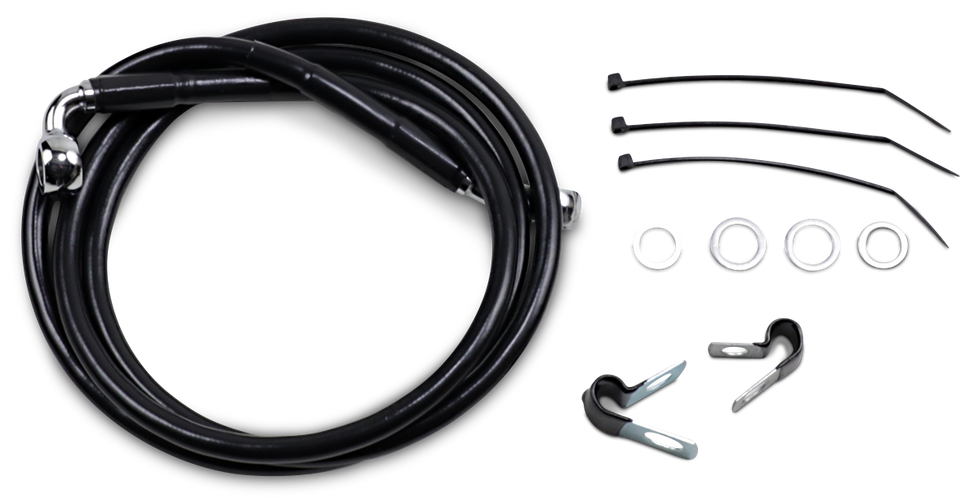Brake Line - Front - Black - +10" - FXD 00-05 - Lutzka's Garage