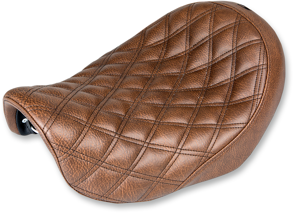 Renegade Solo Seat - Lattice Stitched - Brown - Dyna - Lutzka's Garage