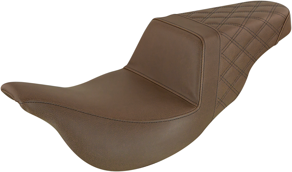 Step-Up Seat - Extended Reach - Rear Lattice Stitch - Brown - 08-23 FL - Lutzka's Garage
