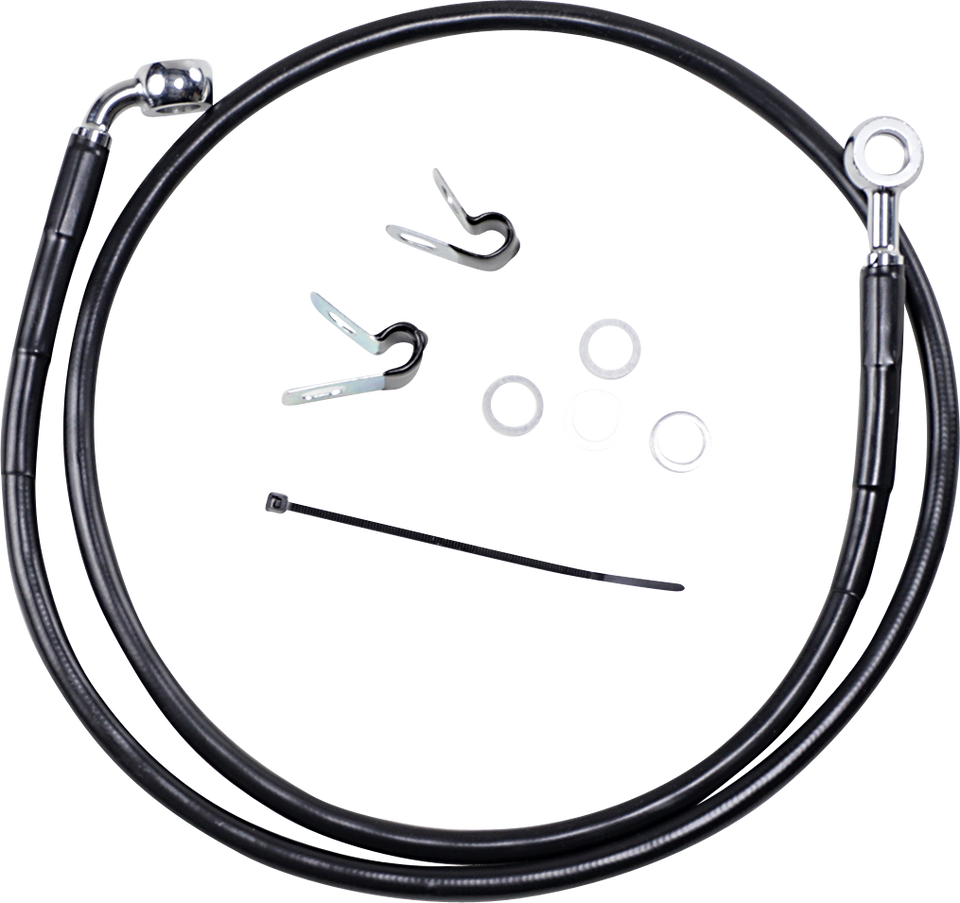 Brake Line - Front - Black - +4" - 04-10 XL - Lutzka's Garage