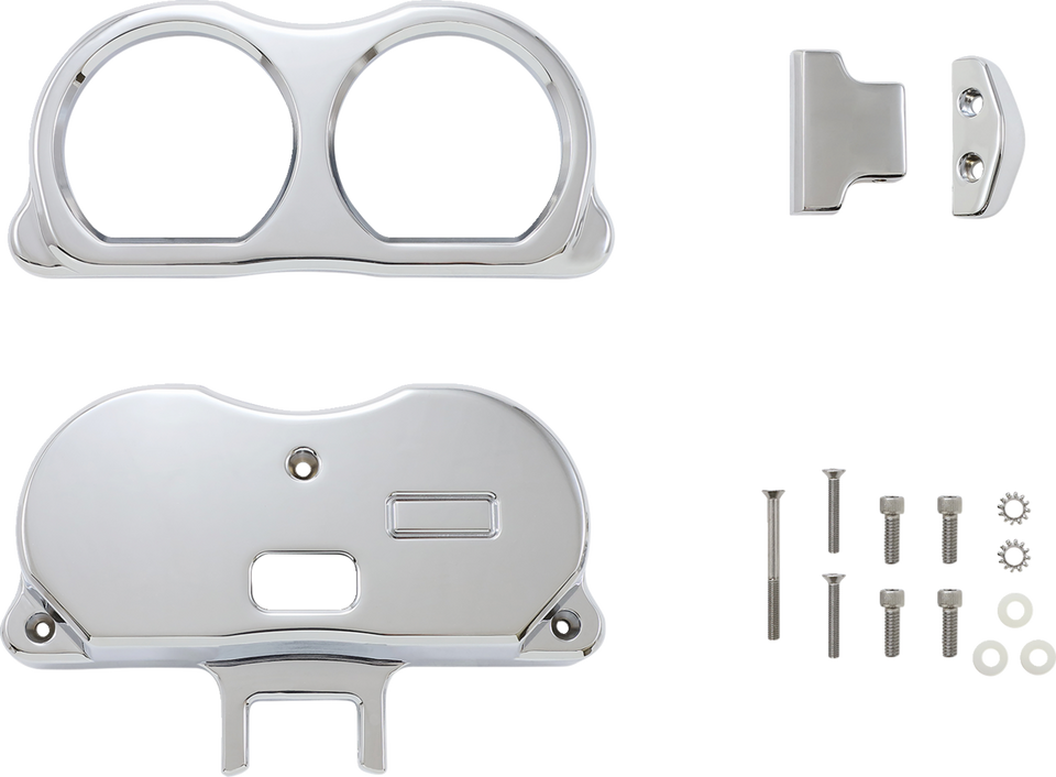 Gauge Mount - Dual - Chrome - FLT - Lutzka's Garage