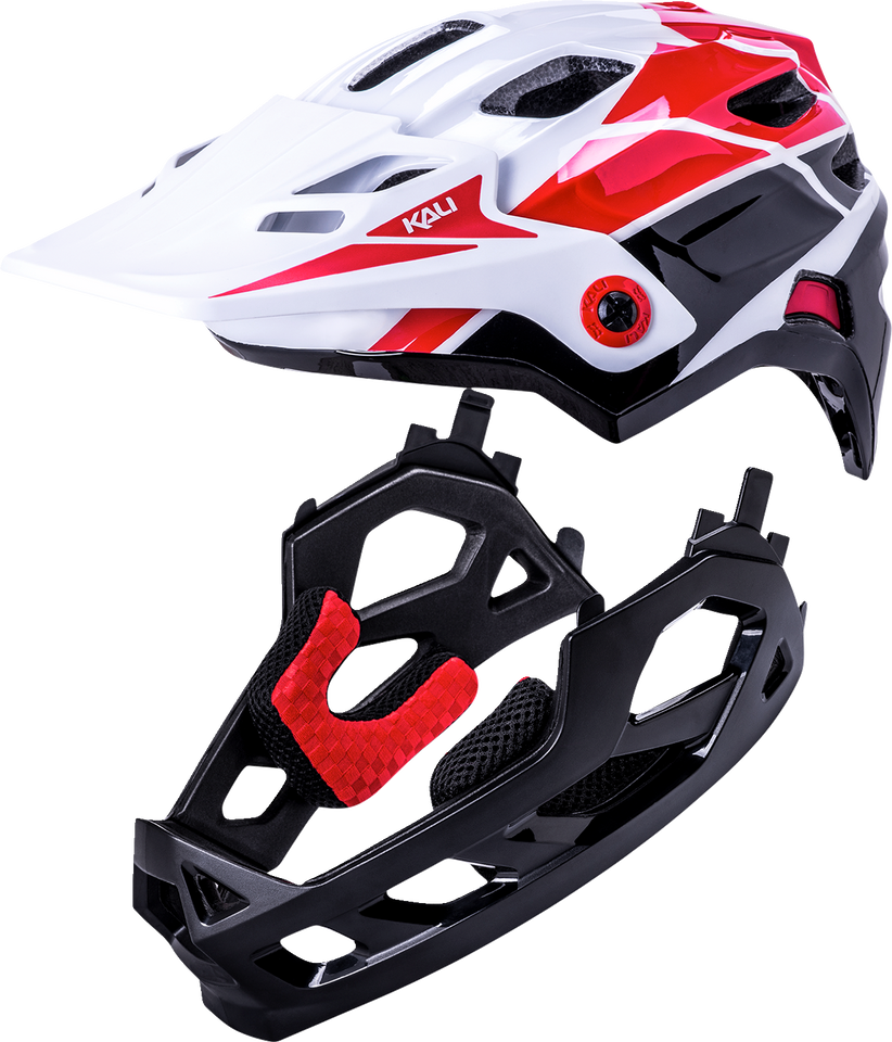Child Maya Full Face Helmet - Race - Gloss White/Red/Black